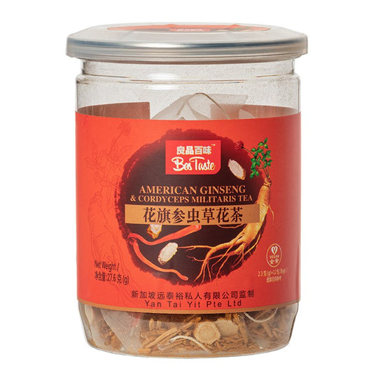 American Ginseng Cordyceps Militaris Tea (Hua Qi Shen Chong Cao Hua Cha) - 1 BOT